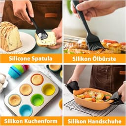Heteluchtfriteuse Accessoires Gescht voor Philips Dual Basket Airfryer 3000-serie 6L/3L - 23pcs Airfryer Siliconen vorm Accessoireset - Grillrooster, Cake Broodvorm voor Philips Airfryer Dual Basket(grijs) — thumbnail 6