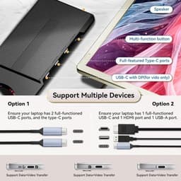 15,6 Inch Laptop Schermverlenger – Dual Screen Extender FHD 1080P IPS – 120% sRGB – USB-C & HDMI Plug & Play – Voor Mac, Windows & Chrome — thumbnail 3