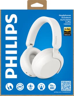 PHILIPS TAH8000EWT Draadloze over-ear Bluetooth-hoofdtelefoon – ruisonderdrukking, 70 uur speeltijd, compatibel met spraakassistent, ideaal voor op reis – wit — thumbnail 6