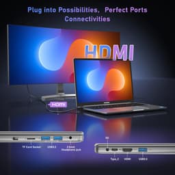 Acemagic AX16 Laptop - 16 inch Full HD Notebook - In-tel Alder Lake N95 (tot 3,4 GHz) - 16 GB DDR4 RAM 512 GB SSD - WiFi- BT5.0 - Type C -Grijs — thumbnail 7