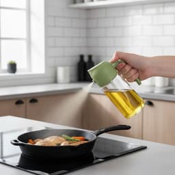 Flow Goods 2-in-1 Olijfolie Sprayer – Groen - Olijfolie Fles met Giet- en Sprayfunctie - Navulbaar Olie Glas – 470 ML – Cooking Spray - BBQ Accesoires – Airfryer — thumbnail 3