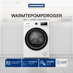 Heinner Warmtepompdroger - 9 KG - Wasdroger - 15 Programma's - AirFlow-technologie - LED display - Wit — thumbnail 5