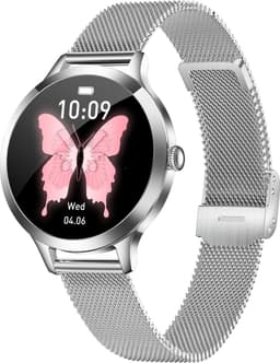 Evy24 Smartwatch Dames 35mm - AMOLED Smartwatch Horloge - Stappenteller - Slaapmonitor - Saturatiemeter - Bluetooth Bellen - Fitness Tracker voor Android & iOS - Zilver — thumbnail 2