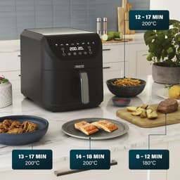 Princess Digitale Airfryer XXL 182256 - SlimFry Airfryer - Slank ontwerp - 8 liter - PFAS vrij - Heteluchtfriteuse - Digital Touchscreen - 8 Automatische Programma's - 2000W - Zwart - Ideaal voor kleinere keukens of beperkte aanrechtruimte — thumbnail 9