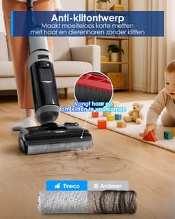 Tineco i5 Stretch Plus - Nat en droog stofzuiger en dweil - 180° Lay-Flat - 20.000 Pa Zuigkracht - Double-Sided Edge Schoonmaak methode - 30 Min Accu - Anti-Tangle stofzuiger geschikt voor dierenharen — thumbnail 13