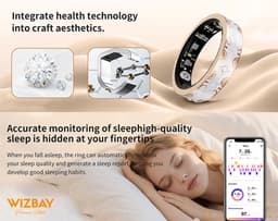 WizBay Premium Select® Bohemian Smart Ring - Mars Green - Hartslag, Slaap en Zuurstofmeting - Activiteitstracker - Maat 7 — thumbnail 5