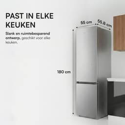 Heinner HC-HS269SE++ Koel-vriescombinatie 269 L – Mechanische Bediening – LED-verlichting – Omkeerbare Deur – Zilver – 5 Jaar Garantie — thumbnail 7
