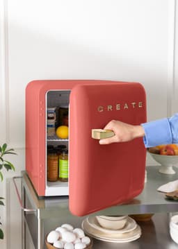 CREATE - Koelkast in retrostijl - Terracotta - Handvat Goud - FRIDGE RETRO 48L — thumbnail 6