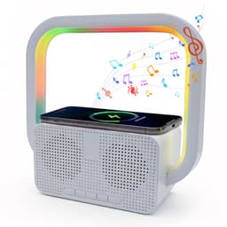 longziming -Luidspreker – Bluetooth Speaker – Draadloos Oplaadstation met Bluetooth Speaker – LED Sfeerverlichting – Speaker met Helder Geluid – Multifunctionele Bureau- en Nachtkast Speaker — thumbnail 1