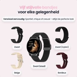 Siltcon® Auréa Smartwatch Dames & Heren - Horloge Dames - Stappenteller Horloge Dames - Hartslagmeter - Slaapmonitor - Saturatiemeter - Geschikt voor iOS/Android - AMOLED - RVS - Elke pols - Incl. 5 Bandjes — thumbnail 9