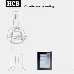 HCB® - Professionele Horeca Minibar koeling - 40L - Mini Koelkast met glazen deur - Kleine drankenkoelkast - D - Zwart - Flessenkoelkast - Bier koelkast - tafelmodel - 42.2x40x56.8 cm (DxBxH) - 13 kg - Frigo - 9968 — thumbnail 11