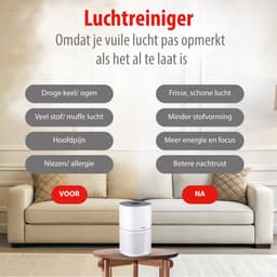 alpina Luchtreiniger met Ionisator - Air Purifier met HEPA Filter H11 - CADR: 240 m³/h - Air Cleaner voor Ruimtes tot 28 m² — thumbnail 5