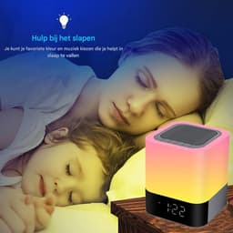 GELLDG Draagbare Bluetooth-luidspreker met verlichting - kan gebruikt worden als nachtlampje - aanraakgevoelige dimbare wekker - RGB-kleurveranderende ledverlichting - een geschikt cadeau geschikt voor meisjes, kinderen, tieners — thumbnail 7