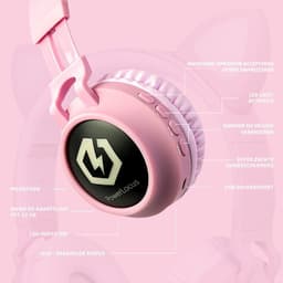 PowerLocus Buddy Draadloze On-Ear Koptelefoon voor Kinderen, LED lampjes, 85db Limiet, met Microfoon, Micro SD poort - Roze — thumbnail 12