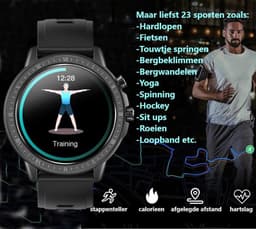 Belesy® Pink serie - Smartwatch Dames - Horloge - 1.3 inch - Kleurenscherm - Full Touch - 23 Sporten - Zilver - Roze - Grijs - Siliconen — thumbnail 8