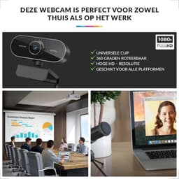 YONO Webcam voor PC met Microfoon - 1080P Full HD - Streaming Camera - Laptop - Office - Gaming - Zwart — thumbnail 5