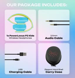 PowerLocus P2 draadloze Over-Ear Koptelefoon Inklapbaar koptelefoon voor kinderen - veilig volume van 85 dB- Bluetooth Hoofdtelefoon - Met microfoon — thumbnail 7