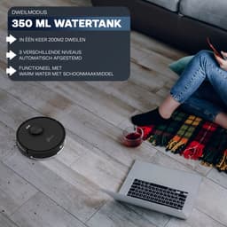Tjilla C150 Robotstofzuiger met dweilfunctie - Nederlands product - Realtime mapping - Anti-klit borstel - Met laadstation - LDS Laser navigatie - Proefperiode 30 dagen - Huisdieren - Dweilrobot - Bediening met App - Met afstandsbediening - 11.500pa — thumbnail 3