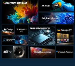 CHiQ U50QM8V - Smart TV 50 Inch - 4K QLED Google TV - Ultra-HD - Metal frameless design — thumbnail 3