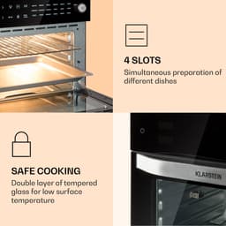 Klarstein Vigor Air XXL heteluchtfriteuse, 1800 W, 30 liter inhoud, 18 programma's, boven- en onderwarmte, zwart — thumbnail 5