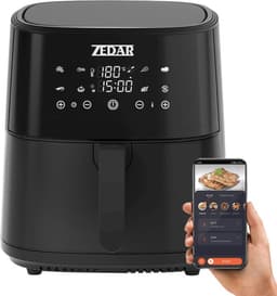 Airfryer XXL - Met APP - Groot 8 Liter - Heteluchtfriteuse - Zwart - Digital Touchscreen - 50 voorgeprogrammeerde gerechten Zedar AF600 — thumbnail 10