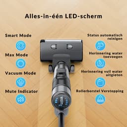 Horniture - LARESAR M3 Steelstofzuiger Draadloos - Nat-Droog Elektrische Dweil met Zelfreiniging - Edge Cleaning - HEPA Filter - 3 Slimme Modus Instellingen - Voor Alle Vloertypes — thumbnail 6