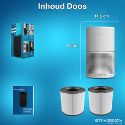 Erikssøn Luchtreiniger Prime - Met Hepa Filter 2x - 70 m3/u - Vermindert Stof En Pollen - Air Purifier - Wit — thumbnail 8