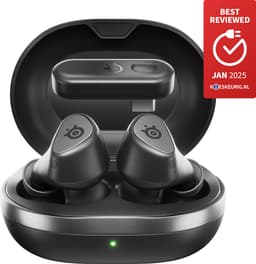 Arctis GameBuds — Zwart — Quick-Switch 2.4-GHz + Bluetooth 5.3 — Actieve Noisecancellation — Mobiele app met audiopresets — Waterbestendig IP55 — 40 uur accuduur met Qi-oplaadcase — PC, PS4 & PS5 — thumbnail 2