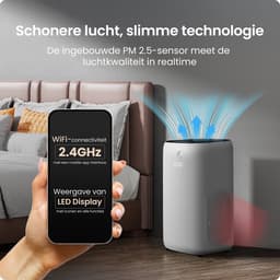 Zenvo Luxe Luchtreiniger met Wifi & App – HEPA 13 Filter – 360 m³/u – Tegen Allergie, Hooikoorts & Huisstofmijt – Air Purifier – Wit — thumbnail 10