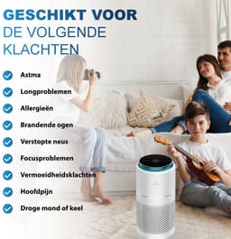 Aironex Luchtreiniger met Hepa Filter – Tegen Allergie & Hooikoorts - HEPA 13 + Ionisator – CADR 365 m³/u – 55 m² – Stil – Luchtkwaliteitsindicator - Air Purifier -Luchtreinigers — thumbnail 8
