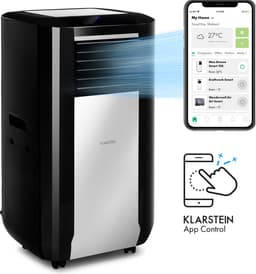 Klarstein airconditioner, 5-in-1 mobiele airconditioner, luchtontvochtiger, ventilator, nachtmodus, antibacteriële luchtreiniger, zeer stille & mobiele airconditioner met luchtafvoerslang, 15000 BTU, pikzwart,4 kW voor 72 m² - Afstandsbediening — thumbnail 16