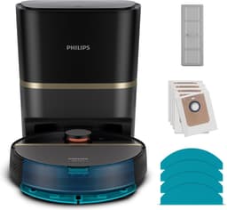 Philips HomeRun Aqua 7000 Series XU7100/01 - Robotstofzuiger met Dweilfunctie - Incl. Laadstation - Zwart / Goud - App Connected — thumbnail 5