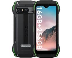 Blackview N6000 - Mini Robuuste Smartphone - 16GB RAM - 256GB - Helio G99 Octa Core - 4.3 inch - 4G Dual SIM - 48MP+16MP - Android 13 - IP68 Waterdicht - Handschoenmodus NFC GPS - Groen