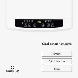 Klarstein mobiele airconditioner met luchtafvoerslang, 4-in-1 airconditioner met ventilator, luchtontvochtiger & nachtmodus, kleine & draagbare airconditioner voor thuis & op kantoor, app-bediening, 7000 BTU - voor 23 m² - Afstandsbediening 3-in-1 — thumbnail 12