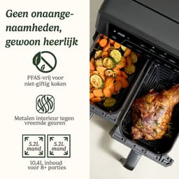 Cuisinart - XXL Dual-Zone Airfryer - Heteluchtfriteuse 2x5,2 - 2400W - 7 programma's - PFAS-vrije keramische coating - 2 manden voor tot 12 porties - Zwart — thumbnail 9