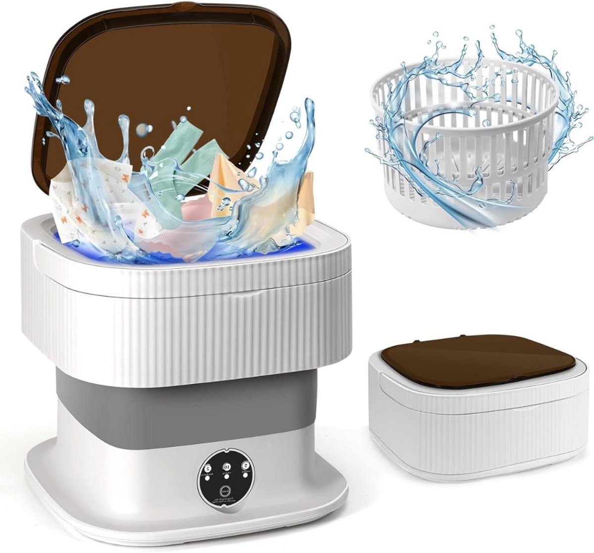 Mini Wasmachine - Voor Kleine Wasgoed - Meerdere Programma's - — afbeelding 1