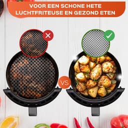 UNBOX Ronde Airfryer Accessoires - Geschikt voor Philips Airfryer 4,2L - Tomado - Princess - Inclusief Airfryer Siliconen Bakje & Nederlands E-Book — thumbnail 3