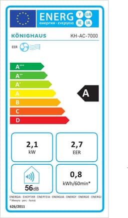 Könighaus - Mobiele Airco - Snel & Efficiënt - 7000 BTU - Afstandsbediening en App — thumbnail 2