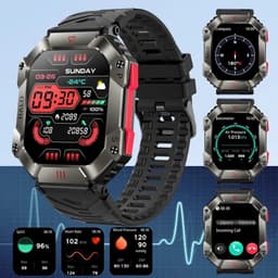 DrPhone ChronoWatchX2 – Robuuste Smartwatch | 2.0" HD | Bluetooth Bellen | Hoogtemeter | IP67 | 100+ Sportmodi - Zwart — thumbnail 19