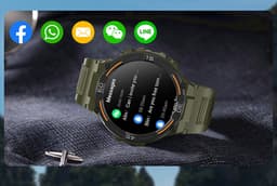 Knobbout 1.52" (3.8cm) Schokbestendig Sport Smartwatch - Zijwaartse LED-verlichting-Bloeddrukmeting, hartslag monitoring en bloedzuurstof (SpO₂)-controle- Bluetooth belfunctie - Sedentaire herinnering-Sedentaire herinnering-Zwart stall+ siliconenband — thumbnail 21