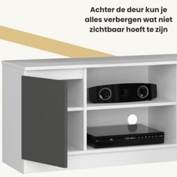 TV Meubel / AKORD Furniture Factory / Wit - Grafietgrijs / 2 Deuren / 40 cm x 120 cm — thumbnail 3