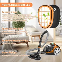 SOLLBRY® - 4 x Filter Geschikt Voor Philips Speedpro Max Aqua 7000 En 8000 Serie - FC5005/01, CP1100/01, CP0663/01 Vervanging Schuimrubber - Steelstofzuiger - Geschikt voor Philips Speedpro Max Schuimfilter - Met Reinigingsborstel — thumbnail 3