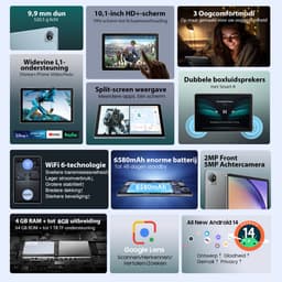 Blackview Tab 70 WiFi - Tablet - WIFI 6 - 64GB - 10.1 inch - Android 14 - 6580mAh - Grijs — thumbnail 11