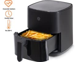Airfryer 5.5L met Touchscreen – 1450W – 9 Programma’s – Timer & Eigen Instellingen – Heteluchtfriteuse 80ºC-200ºC – Zwart