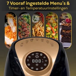 AG5200 Airfryer - Zwart - Compact - tot 4 Personen - 4 Liter - Anti-aanbak - Uitneembare Bak - Vaatwasserbestendig - Met Receptenboek - Stil- Snelkooktechnologie - — thumbnail 5