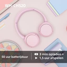 Sony WH-CH520 - Draadloze on-ear koptelefoon - Roze — thumbnail 7