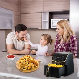 AG Airfryer XXL Premium- Luchtfriteuse - Anti-aanbak - Tot 8 personen- Uitneembare Bak - Vaatwasserbestendig - Met Receptenboek - Extreem Stil- Snelkooktechnologie - Digitaal Display - Tot 200°C - 8 Voorgeprogrammeerde standen. 5.5L Zwart — thumbnail 17