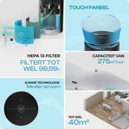 Airdestic Airwave Luchtreiniger - Air Purifier - Hepa 13 Filter – CADR 275 m³/h - Luchtreinigers – Luchtfilter – Effectief Tegen Huisstofmijt, Stof, Hooikoorts En Meer – App — thumbnail 7