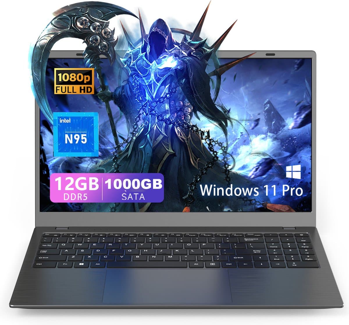 Omiximo Laptop 15.6 inch Full HD - Intel N95 -12 GB - 1000 GB - Windows 11 Pro — afbeelding 1