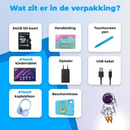 ATouch Combipakket - Kindertablet Tab 10 Plus + Kinderkoptelefoon - 64GB+64SD - Vanaf 3 jaar - Blauw — thumbnail 15